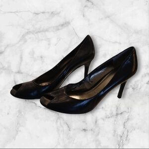 Nine West Black Peep-Toe Heels